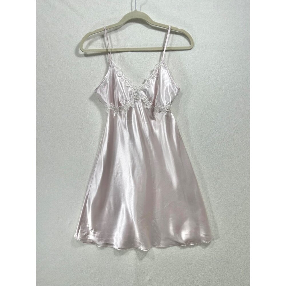 Linea Donatella Pink Lace Beaded Slip Dress